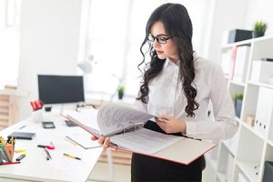 paralegal legal assistant working in office