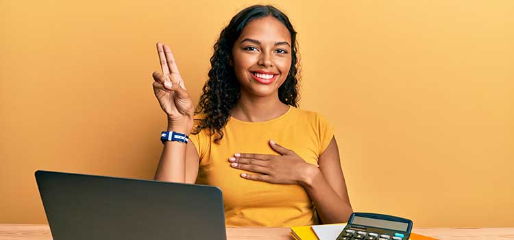 woman takes oath of office online