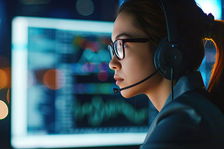 911 dispatcher watched monitor for incoming calls