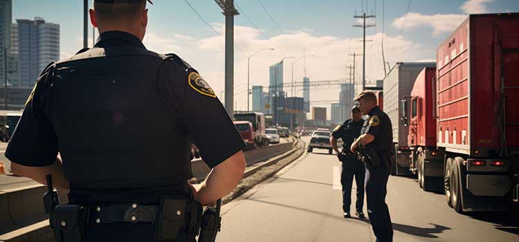 police patrol industrial area highway